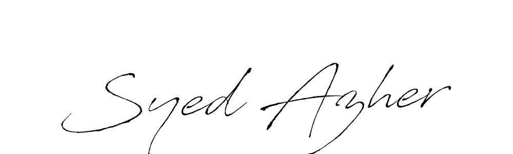 Make a beautiful signature design for name Syed Azher. With this signature (Antro_Vectra) style, you can create a handwritten signature for free. Syed Azher signature style 6 images and pictures png