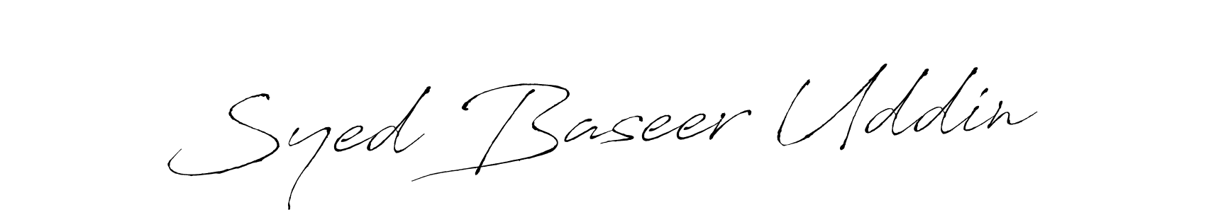 Make a beautiful signature design for name Syed Baseer Uddin. With this signature (Antro_Vectra) style, you can create a handwritten signature for free. Syed Baseer Uddin signature style 6 images and pictures png