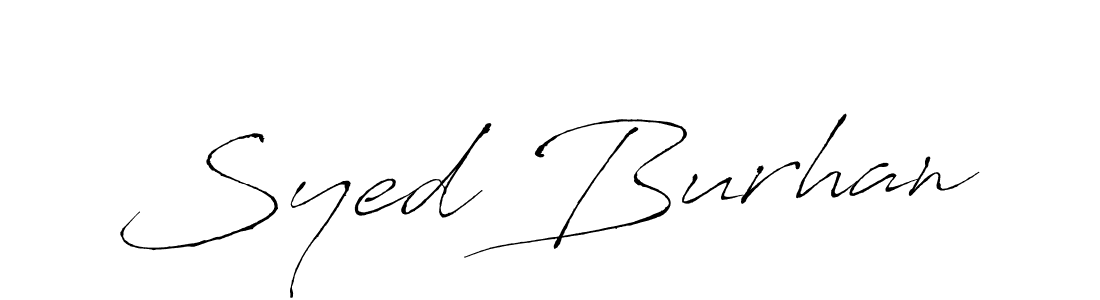 Design your own signature with our free online signature maker. With this signature software, you can create a handwritten (Antro_Vectra) signature for name Syed Burhan. Syed Burhan signature style 6 images and pictures png