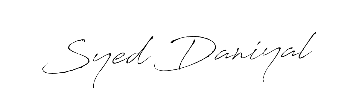 Make a beautiful signature design for name Syed Daniyal. With this signature (Antro_Vectra) style, you can create a handwritten signature for free. Syed Daniyal signature style 6 images and pictures png