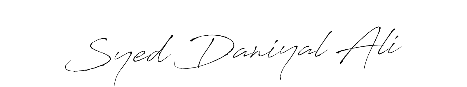 The best way (Antro_Vectra) to make a short signature is to pick only two or three words in your name. The name Syed Daniyal Ali include a total of six letters. For converting this name. Syed Daniyal Ali signature style 6 images and pictures png