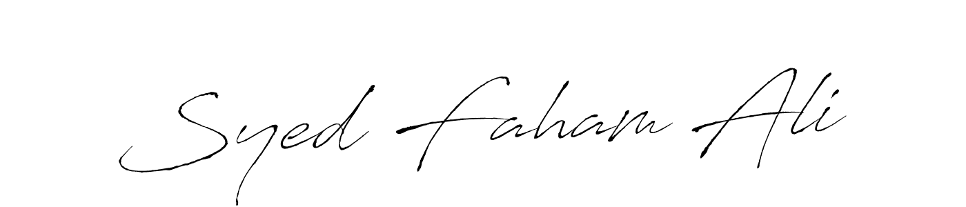 Make a beautiful signature design for name Syed Faham Ali. With this signature (Antro_Vectra) style, you can create a handwritten signature for free. Syed Faham Ali signature style 6 images and pictures png