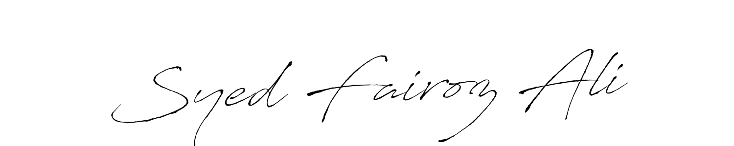 Make a beautiful signature design for name Syed Fairoz Ali. With this signature (Antro_Vectra) style, you can create a handwritten signature for free. Syed Fairoz Ali signature style 6 images and pictures png