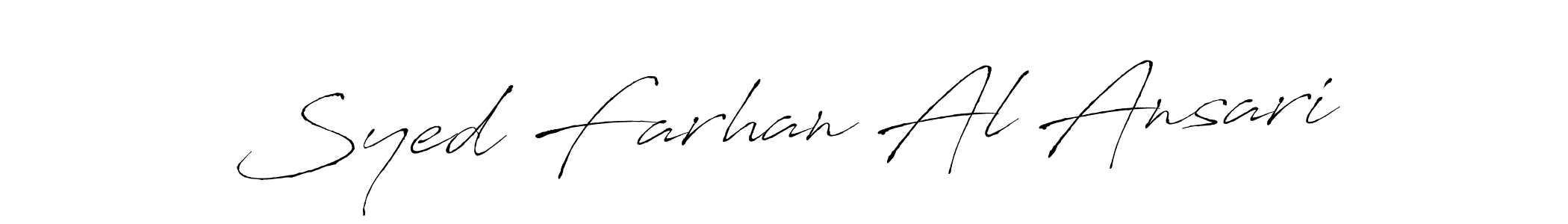 The best way (Antro_Vectra) to make a short signature is to pick only two or three words in your name. The name Syed Farhan Al Ansari include a total of six letters. For converting this name. Syed Farhan Al Ansari signature style 6 images and pictures png
