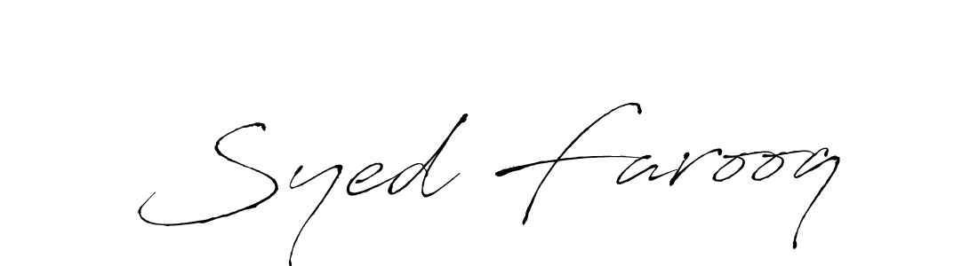 Design your own signature with our free online signature maker. With this signature software, you can create a handwritten (Antro_Vectra) signature for name Syed Farooq. Syed Farooq signature style 6 images and pictures png