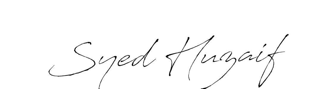 How to make Syed Huzaif name signature. Use Antro_Vectra style for creating short signs online. This is the latest handwritten sign. Syed Huzaif signature style 6 images and pictures png