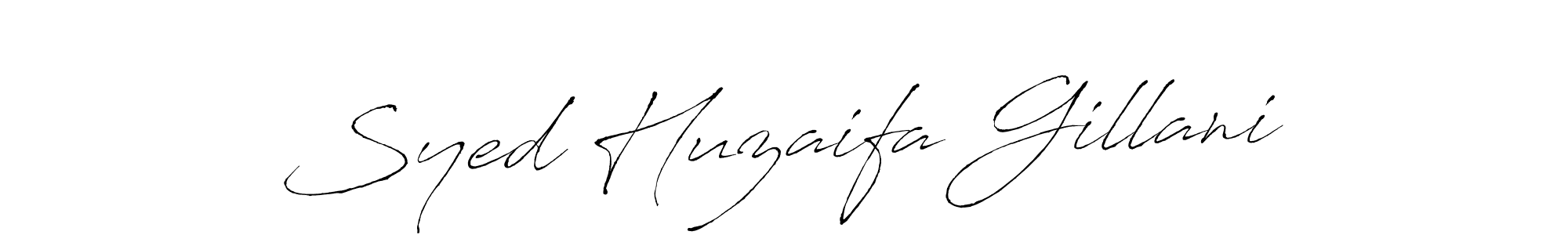 Make a beautiful signature design for name Syed Huzaifa Gillani. With this signature (Antro_Vectra) style, you can create a handwritten signature for free. Syed Huzaifa Gillani signature style 6 images and pictures png