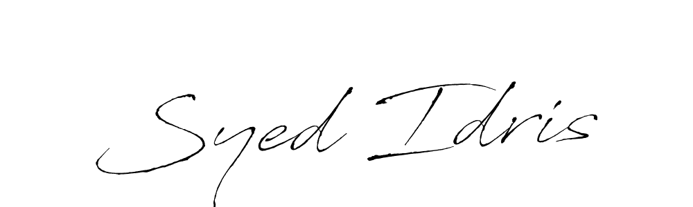 How to make Syed Idris name signature. Use Antro_Vectra style for creating short signs online. This is the latest handwritten sign. Syed Idris signature style 6 images and pictures png