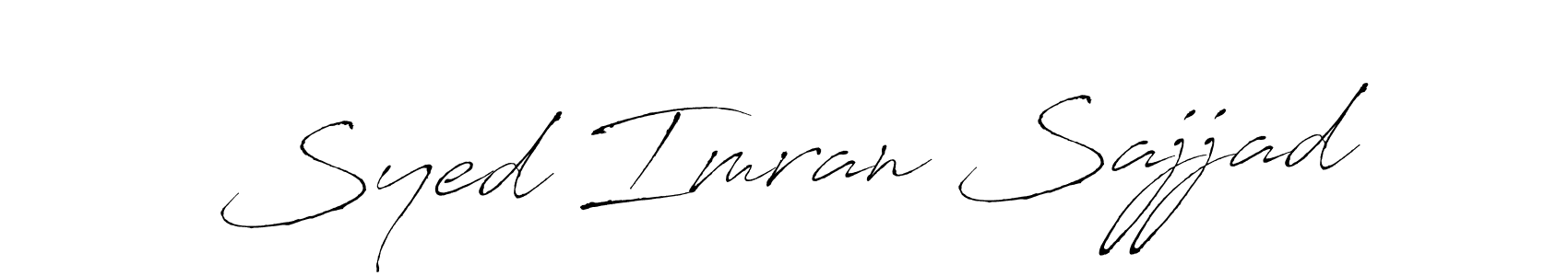 How to make Syed Imran Sajjad name signature. Use Antro_Vectra style for creating short signs online. This is the latest handwritten sign. Syed Imran Sajjad signature style 6 images and pictures png