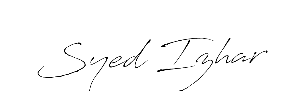 How to make Syed Izhar signature? Antro_Vectra is a professional autograph style. Create handwritten signature for Syed Izhar name. Syed Izhar signature style 6 images and pictures png