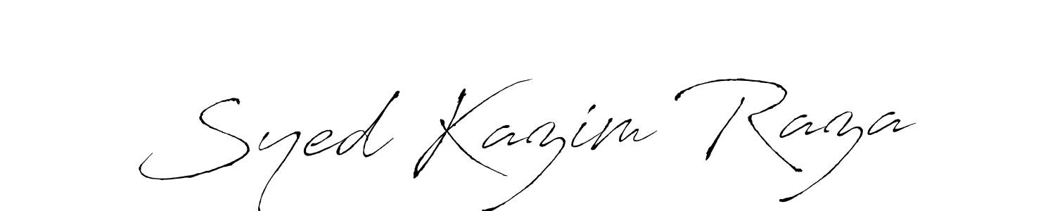 Antro_Vectra is a professional signature style that is perfect for those who want to add a touch of class to their signature. It is also a great choice for those who want to make their signature more unique. Get Syed Kazim Raza name to fancy signature for free. Syed Kazim Raza signature style 6 images and pictures png