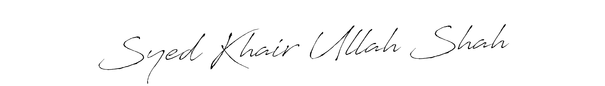 Antro_Vectra is a professional signature style that is perfect for those who want to add a touch of class to their signature. It is also a great choice for those who want to make their signature more unique. Get Syed Khair Ullah Shah name to fancy signature for free. Syed Khair Ullah Shah signature style 6 images and pictures png