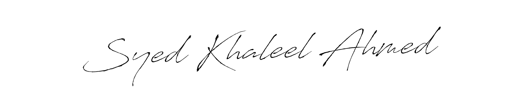 Design your own signature with our free online signature maker. With this signature software, you can create a handwritten (Antro_Vectra) signature for name Syed Khaleel Ahmed. Syed Khaleel Ahmed signature style 6 images and pictures png