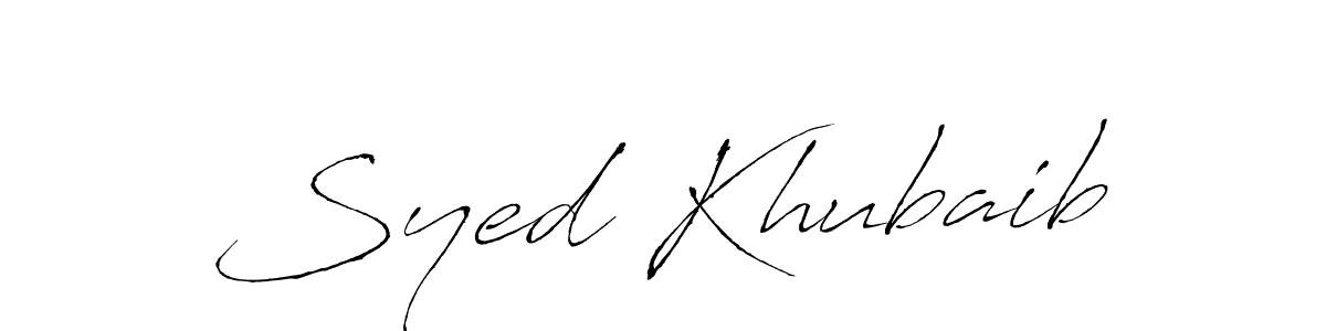 How to make Syed Khubaib name signature. Use Antro_Vectra style for creating short signs online. This is the latest handwritten sign. Syed Khubaib signature style 6 images and pictures png