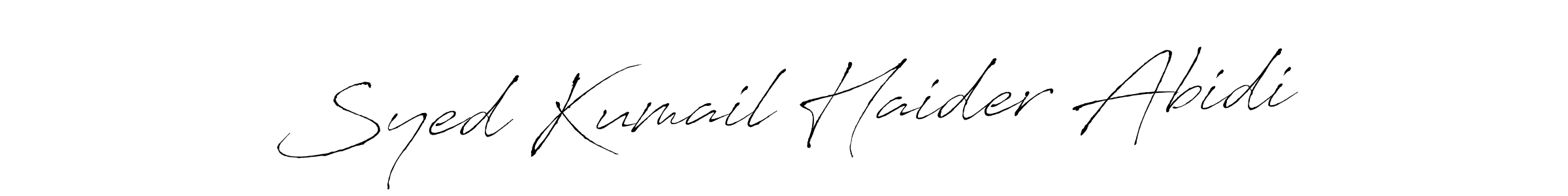 Syed Kumail Haider Abidi stylish signature style. Best Handwritten Sign (Antro_Vectra) for my name. Handwritten Signature Collection Ideas for my name Syed Kumail Haider Abidi. Syed Kumail Haider Abidi signature style 6 images and pictures png