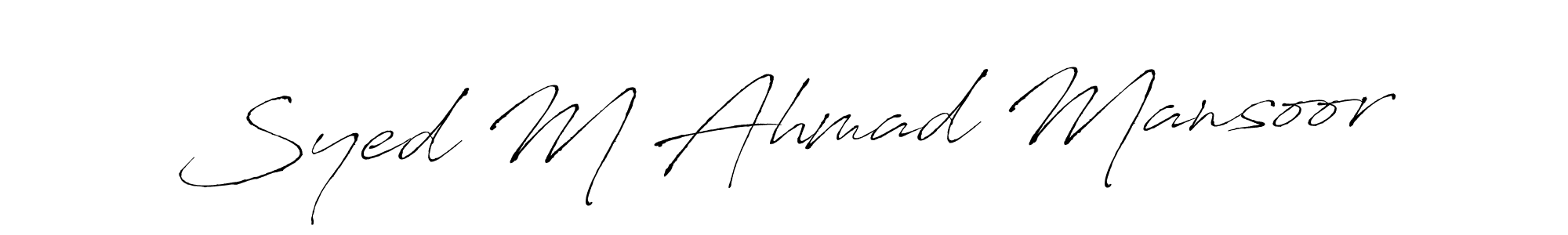 if you are searching for the best signature style for your name Syed M Ahmad Mansoor. so please give up your signature search. here we have designed multiple signature styles  using Antro_Vectra. Syed M Ahmad Mansoor signature style 6 images and pictures png