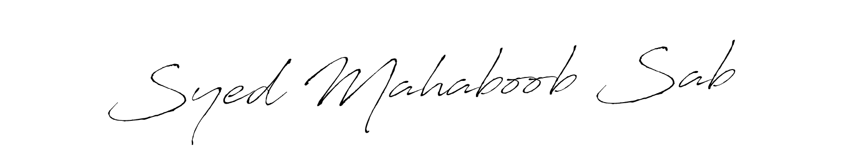 Make a beautiful signature design for name Syed Mahaboob Sab. With this signature (Antro_Vectra) style, you can create a handwritten signature for free. Syed Mahaboob Sab signature style 6 images and pictures png