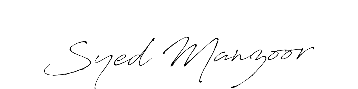 Use a signature maker to create a handwritten signature online. With this signature software, you can design (Antro_Vectra) your own signature for name Syed Manzoor. Syed Manzoor signature style 6 images and pictures png