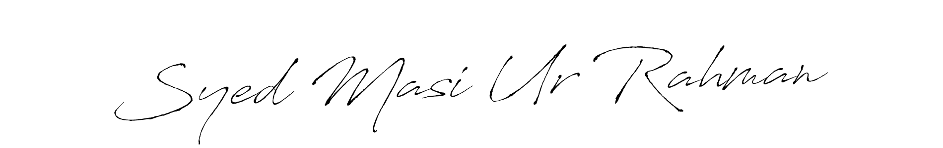 How to make Syed Masi Ur Rahman name signature. Use Antro_Vectra style for creating short signs online. This is the latest handwritten sign. Syed Masi Ur Rahman signature style 6 images and pictures png