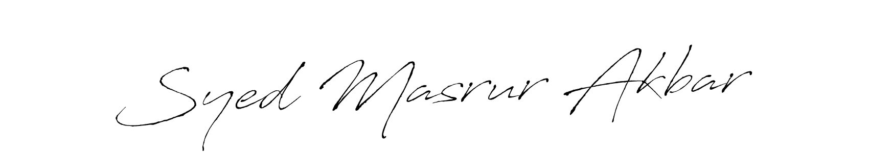 How to make Syed Masrur Akbar name signature. Use Antro_Vectra style for creating short signs online. This is the latest handwritten sign. Syed Masrur Akbar signature style 6 images and pictures png