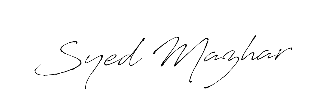 How to make Syed Mazhar name signature. Use Antro_Vectra style for creating short signs online. This is the latest handwritten sign. Syed Mazhar signature style 6 images and pictures png