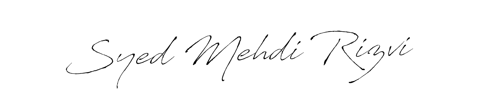 Make a beautiful signature design for name Syed Mehdi Rizvi. With this signature (Antro_Vectra) style, you can create a handwritten signature for free. Syed Mehdi Rizvi signature style 6 images and pictures png