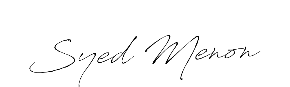 Also You can easily find your signature by using the search form. We will create Syed Menon name handwritten signature images for you free of cost using Antro_Vectra sign style. Syed Menon signature style 6 images and pictures png