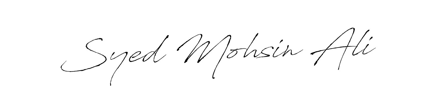 Create a beautiful signature design for name Syed Mohsin Ali. With this signature (Antro_Vectra) fonts, you can make a handwritten signature for free. Syed Mohsin Ali signature style 6 images and pictures png