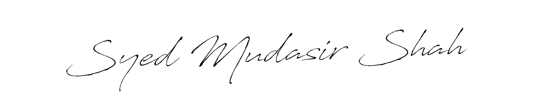 Make a beautiful signature design for name Syed Mudasir Shah. With this signature (Antro_Vectra) style, you can create a handwritten signature for free. Syed Mudasir Shah signature style 6 images and pictures png