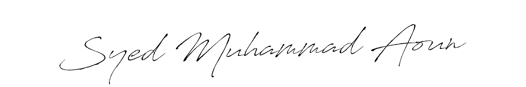 The best way (Antro_Vectra) to make a short signature is to pick only two or three words in your name. The name Syed Muhammad Aoun include a total of six letters. For converting this name. Syed Muhammad Aoun signature style 6 images and pictures png