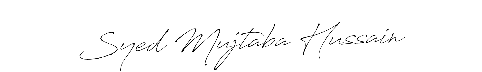 Create a beautiful signature design for name Syed Mujtaba Hussain. With this signature (Antro_Vectra) fonts, you can make a handwritten signature for free. Syed Mujtaba Hussain signature style 6 images and pictures png