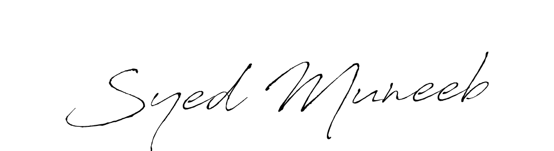 How to make Syed Muneeb name signature. Use Antro_Vectra style for creating short signs online. This is the latest handwritten sign. Syed Muneeb signature style 6 images and pictures png