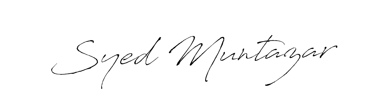 Syed Muntazar stylish signature style. Best Handwritten Sign (Antro_Vectra) for my name. Handwritten Signature Collection Ideas for my name Syed Muntazar. Syed Muntazar signature style 6 images and pictures png