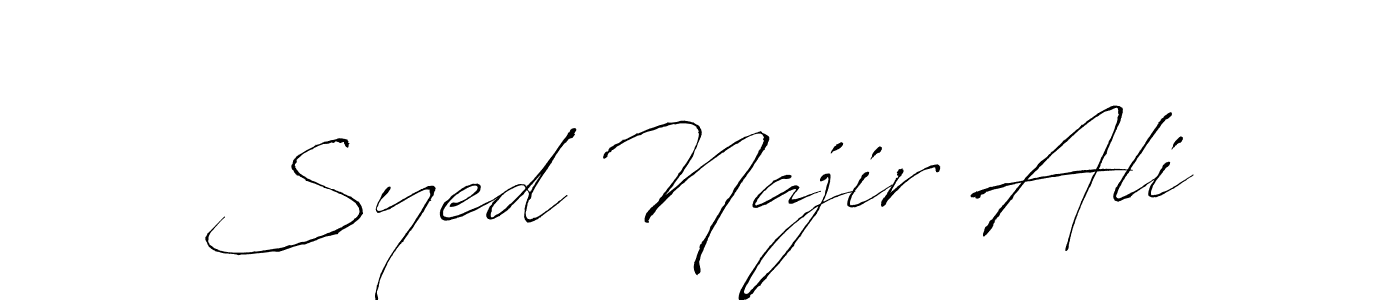 How to make Syed Najir Ali name signature. Use Antro_Vectra style for creating short signs online. This is the latest handwritten sign. Syed Najir Ali signature style 6 images and pictures png