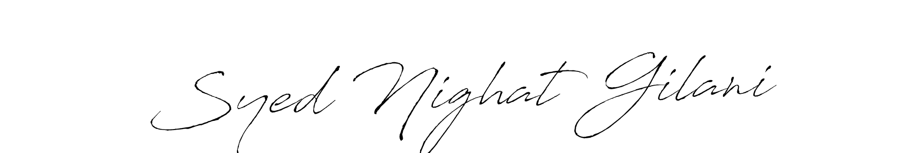 Design your own signature with our free online signature maker. With this signature software, you can create a handwritten (Antro_Vectra) signature for name Syed Nighat Gilani. Syed Nighat Gilani signature style 6 images and pictures png
