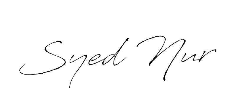 Make a beautiful signature design for name Syed Nur. With this signature (Antro_Vectra) style, you can create a handwritten signature for free. Syed Nur signature style 6 images and pictures png