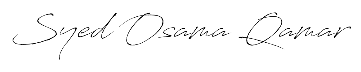 Designed for modern professionals: Syed Osama Qamar name signature crafted with Antro_Vectra script. Ready for digital PDF workflows. Syed Osama Qamar signature style 6 images and pictures png