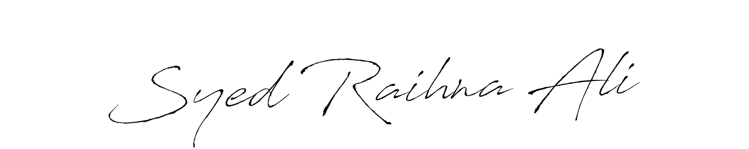 Make a beautiful signature design for name Syed Raihna Ali. With this signature (Antro_Vectra) style, you can create a handwritten signature for free. Syed Raihna Ali signature style 6 images and pictures png