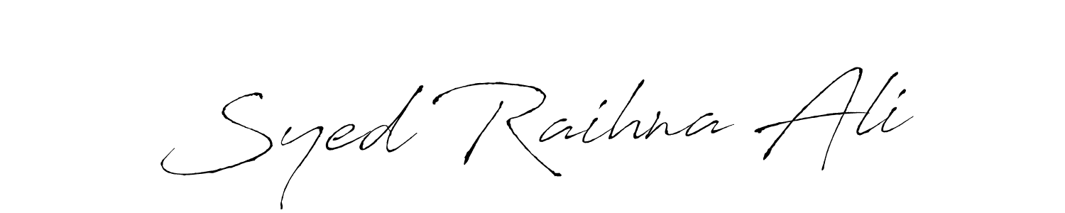 Make a beautiful signature design for name Syed Raihna Ali. With this signature (Antro_Vectra) style, you can create a handwritten signature for free. Syed Raihna Ali signature style 6 images and pictures png