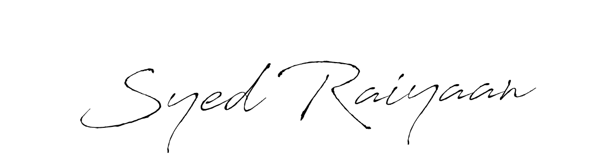 Make a beautiful signature design for name Syed Raiyaan. With this signature (Antro_Vectra) style, you can create a handwritten signature for free. Syed Raiyaan signature style 6 images and pictures png