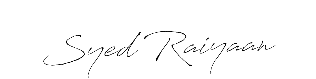 Make a beautiful signature design for name Syed Raiyaan. With this signature (Antro_Vectra) style, you can create a handwritten signature for free. Syed Raiyaan signature style 6 images and pictures png
