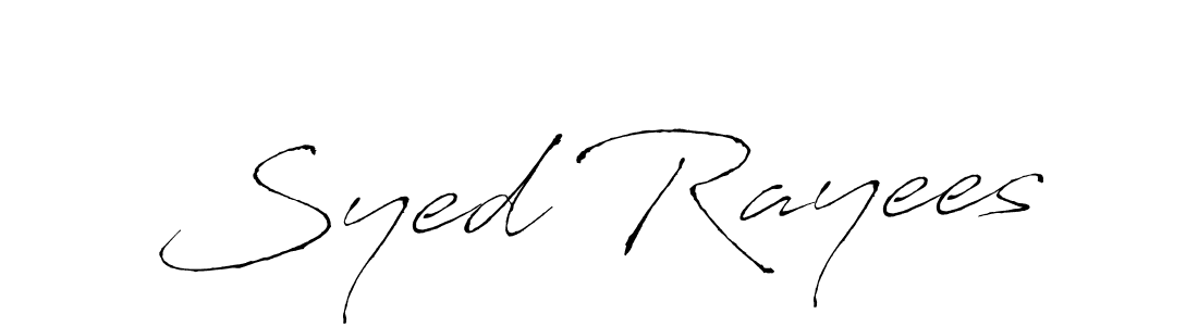 How to make Syed Rayees name signature. Use Antro_Vectra style for creating short signs online. This is the latest handwritten sign. Syed Rayees signature style 6 images and pictures png