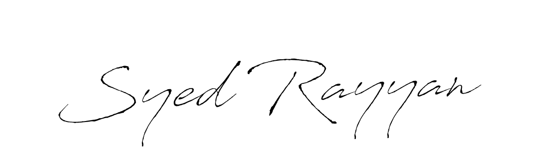 Make a beautiful signature design for name Syed Rayyan. With this signature (Antro_Vectra) style, you can create a handwritten signature for free. Syed Rayyan signature style 6 images and pictures png