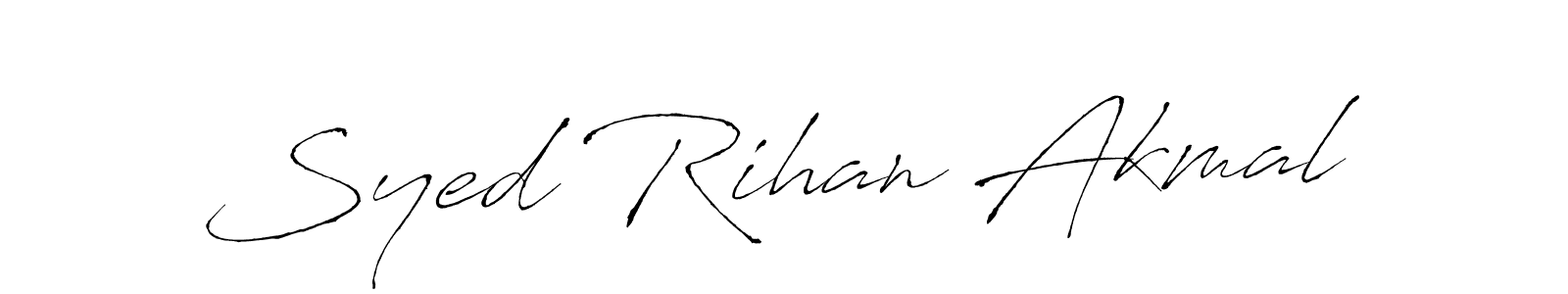 This is the best signature style for the Syed Rihan Akmal name. Also you like these signature font (Antro_Vectra). Mix name signature. Syed Rihan Akmal signature style 6 images and pictures png