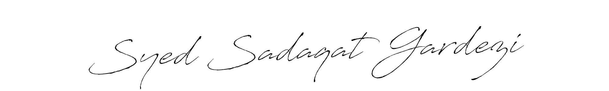 Make a beautiful signature design for name Syed Sadaqat Gardezi. With this signature (Antro_Vectra) style, you can create a handwritten signature for free. Syed Sadaqat Gardezi signature style 6 images and pictures png
