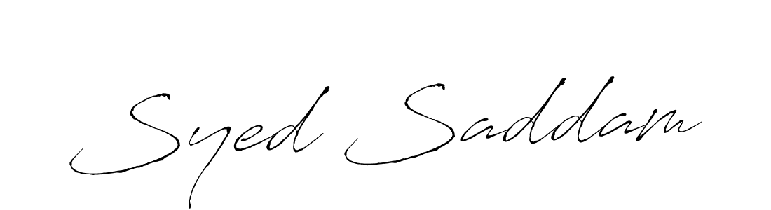 Make a beautiful signature design for name Syed Saddam. With this signature (Antro_Vectra) style, you can create a handwritten signature for free. Syed Saddam signature style 6 images and pictures png