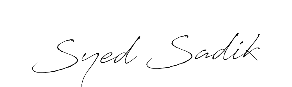 Make a beautiful signature design for name Syed Sadik. With this signature (Antro_Vectra) style, you can create a handwritten signature for free. Syed Sadik signature style 6 images and pictures png
