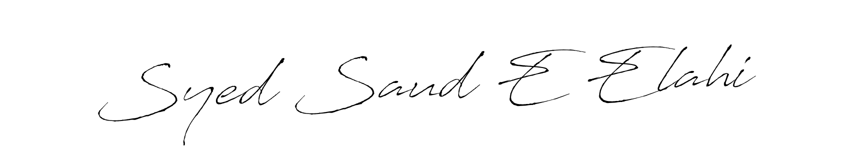 if you are searching for the best signature style for your name Syed Saud E Elahi. so please give up your signature search. here we have designed multiple signature styles  using Antro_Vectra. Syed Saud E Elahi signature style 6 images and pictures png