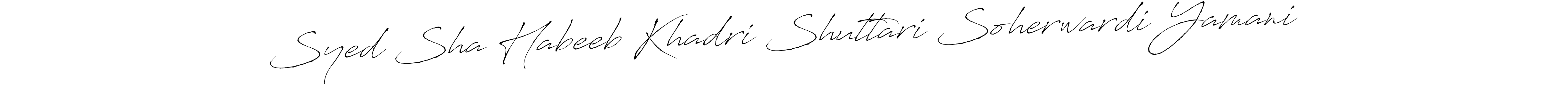 Make a beautiful signature design for name Syed Sha Habeeb Khadri Shuttari Soherwardi Yamani. Use this online signature maker to create a handwritten signature for free. Syed Sha Habeeb Khadri Shuttari Soherwardi Yamani signature style 6 images and pictures png