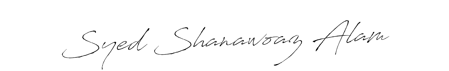 The best way (Antro_Vectra) to make a short signature is to pick only two or three words in your name. The name Syed Shanawoaz Alam include a total of six letters. For converting this name. Syed Shanawoaz Alam signature style 6 images and pictures png